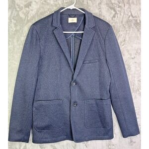 Civil Society Men's Medium Navy Textured Blazer Sport Coat Paisley Lining Boho